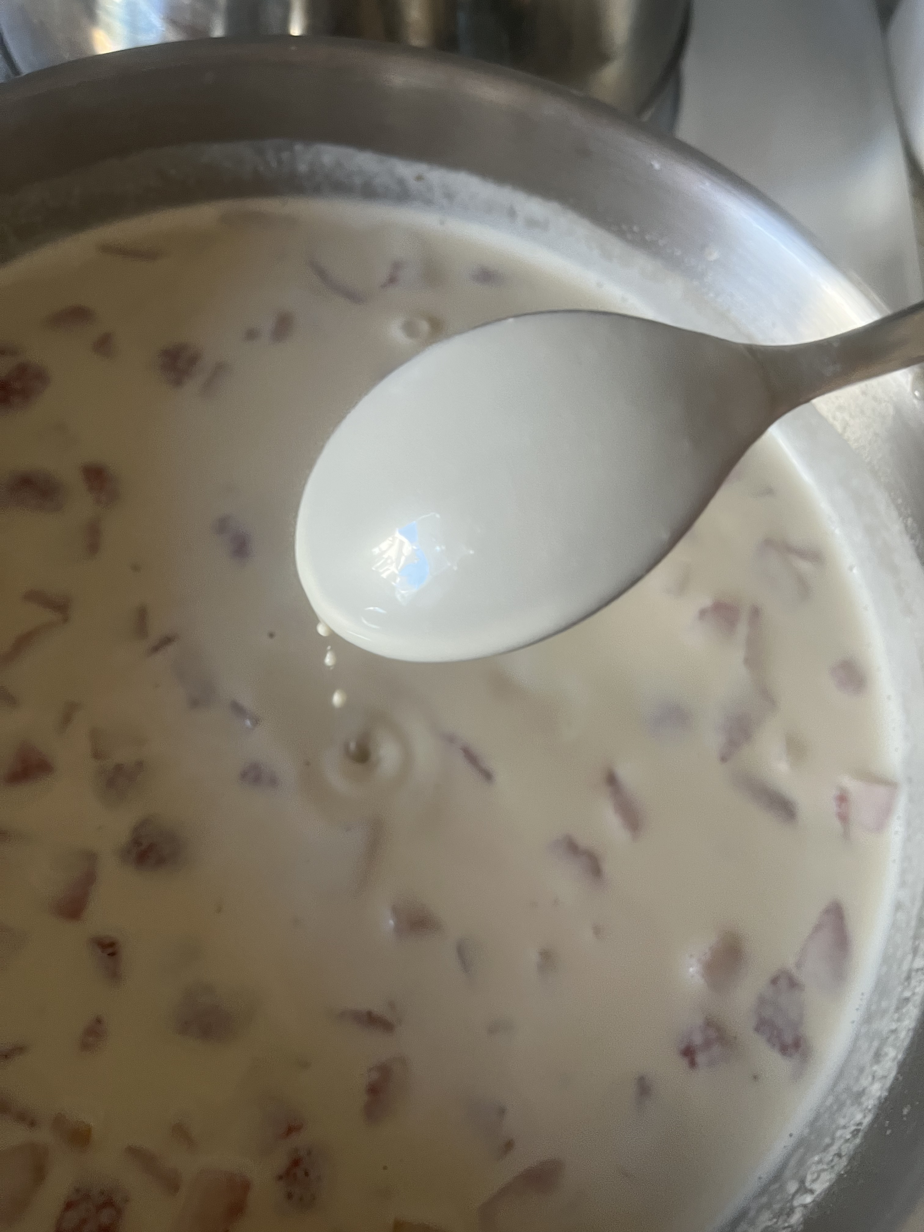 Coating back of spoon